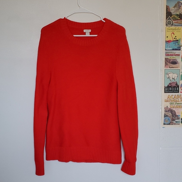 J. Crew red knit sweater - Picture 3 of 4